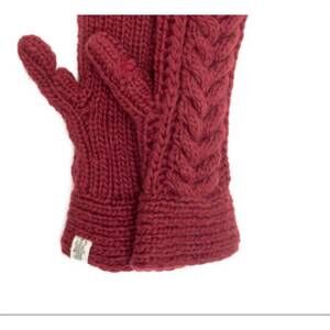 NEW NIRVANNA DESIGNS women's soho knit mittens in red burgundy